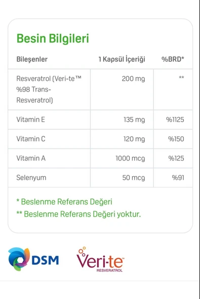 Suda Vitamin Resveratrol 60 Kapsül - Resim 3