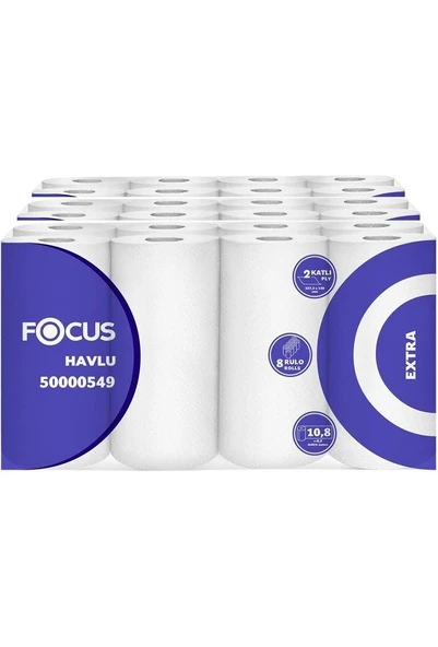 Focus Extra Kağıt Havlu Çift Katlı 22.75 x 12 cm 90 Yaprak - 24 Adet (50000549) ürün görseli 1