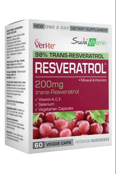 Suda Vitamin Resveratrol 60 Kapsül ürün görseli 1