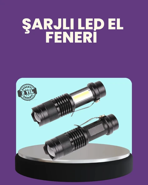 Mey İthalat® Suya Dayanıklı 4 Modlu Mini LED El Feneri ürün görseli 1