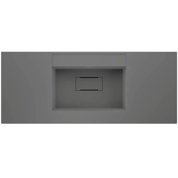 Real Stone Flatstone 80x50 Gri Etajerli Granit Banyo Lavabosu ürün görseli 1