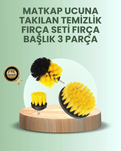 Mey İthalat® Banyo ve Mutfak İçin Matkap Ucu Temizlik Fırçası 3’lü Set ürün görseli 1