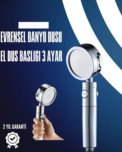 Mey İthalat® Dayanıklı ve Ergonomik Tasarımlı Ayarlanabilir El Duş Başlığı ürün görseli 1