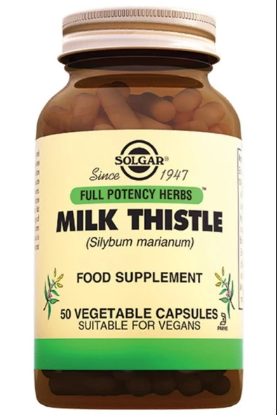 Solgar Milk Thistle 100 mg 50 Kapsül ürün görseli 1
