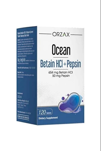 Ocean Betain HCI+ Pepsin Takviye Edici Gıda 120 Tablet ürün görseli 1