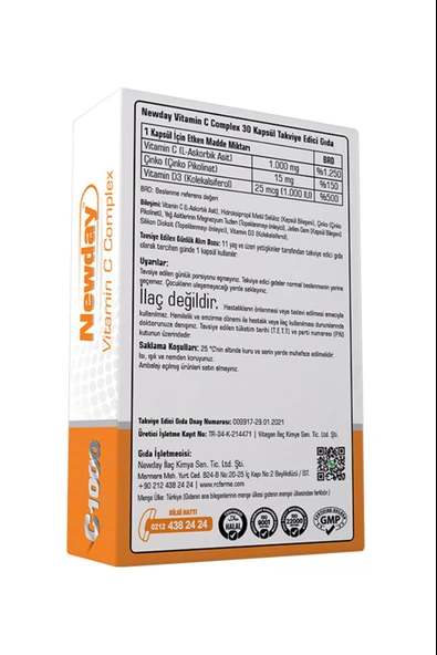 Newday Vitamin C Complex 30 Kapsül - Resim 2