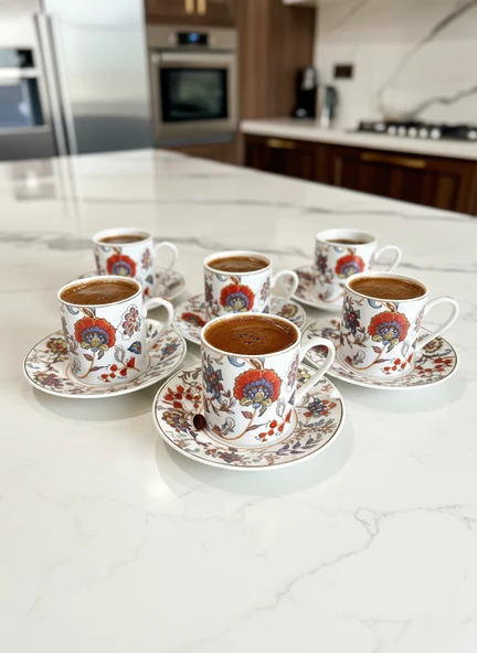 Kapris 6 Kişilik 12 Parça Kahve Fincan Takımı YX-241105 ürün görseli 1