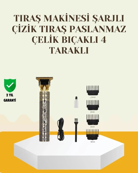 Mey İthalat® Şarjlı Titanyum Bıçaklı Saç ve Sakal Kesme Makinesi ürün görseli 1