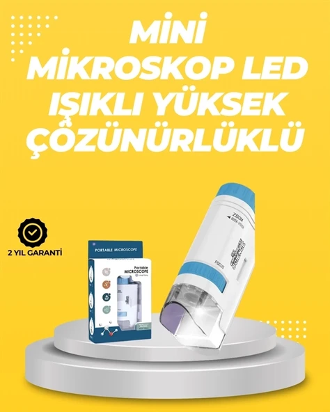 Mey İthalat® Taşınabilir LED Işıklı Cep Mikroskop – 80X–200X Büyütme ürün görseli 1