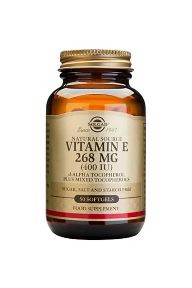 Solgar Vitamin E 400 IU 50 Softgel ürün görseli 1