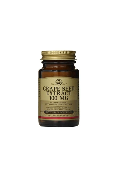 Solgar Grape Seed Extract 100 mg 30 Kapsül ürün görseli 1