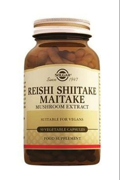 Solgar Reishi Shiitake Maitake Mushroom Extract 50 Kapsül ürün görseli 1