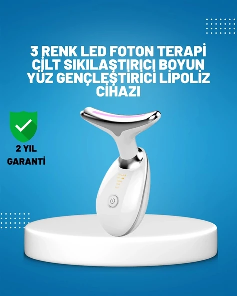 Mey İthalat® 3 Modlu Boyun ve Yüz Bakım Cihazı – EMS, Temizleme, Sıcak Masaj ve Renkli Işık Terapi Özellikli ürün görseli 1