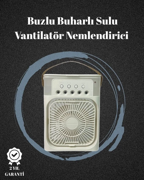 Mey İthalat® USB Bağlantılı 3'ü 1 Arada Nemlendirici Mini Klima Fan | 7 Renk Işıklı ürün görseli 1