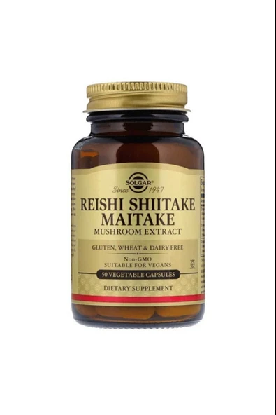 Solgar Reishi Shiitake Maitake Mushroom Extract 50 Kapsül ürün görseli 1