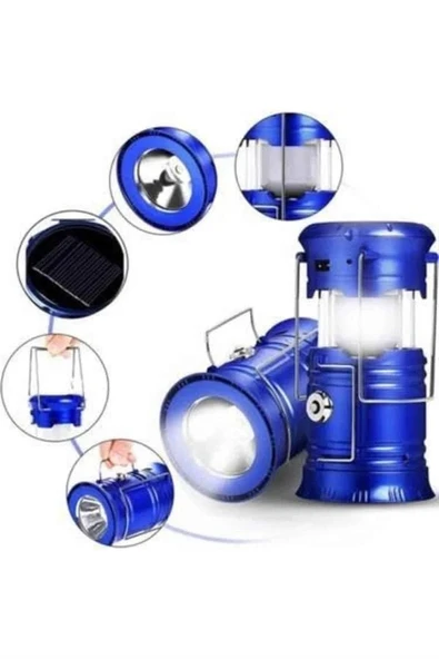 Mey İthalat® Kamp Lambası Solar Şarjlı Kızaklı Kamp Feneri Led Lamba Işıldak ürün görseli 1