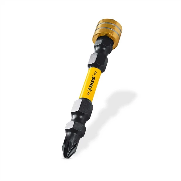 SGS PZ2 65mm Manyetik Çift Yönlü Bits Uç  Black-Pro Series SGS3983 (10 Adet) ürün görseli 1