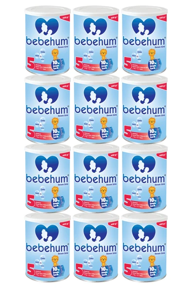 Bebehum 5 Numara Teneke Devam Sütü 2 Yaş+ 400 gr x 12 Adet ürün görseli 1