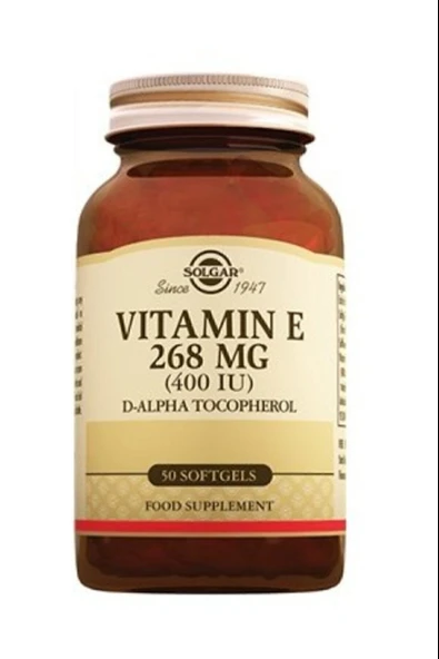 Solgar Vitamin E 400 IU 50 Softgel - Resim 3