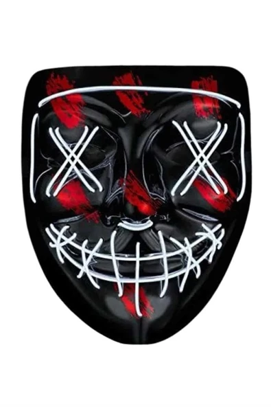 Mey İthalat® Hallowen Parti Maskesi Neon Led Işıklı Maske 3 Modlu Cadılar Bayramı Maskesi ürün görseli 1