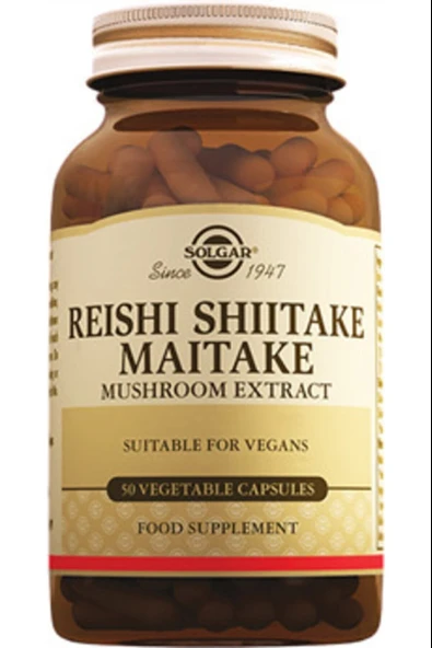 Solgar Reishi Shiitake Maitake Mushroom Extract 50 Kapsül ürün görseli 1