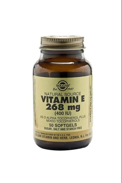 Solgar Vitamin E 400 IU 50 Softgel - Resim 2
