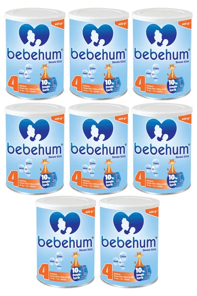 Bebehum 4 Numara Teneke Devam Sütü 12 Ay+ 400 gr x 8 Adet ürün görseli 1