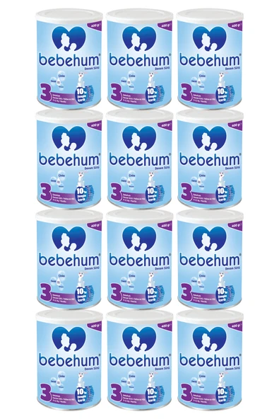Bebehum 3 Numara Teneke Devam Sütü 9-12 Ay 400 gr x 12 Adet ürün görseli 1