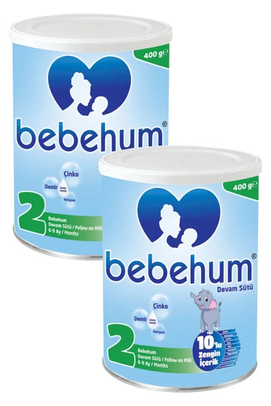Bebehum 2 Numara Teneke Devam Sütü 6-9 Ay 400 gr x 2 Adet ürün görseli 1