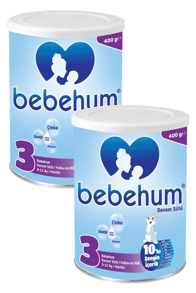 Bebehum 3 Numara Teneke Devam Sütü 9-12 Ay 400 gr x 2 Adet ürün görseli 1