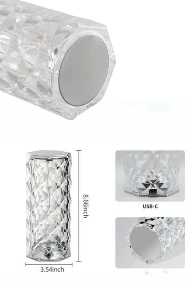 Mey İthalat® Yeni Nesil Modern Kristal Masa ve Gece Lambası Dokunmatik Renk Değiştirebilen ürün görseli 1