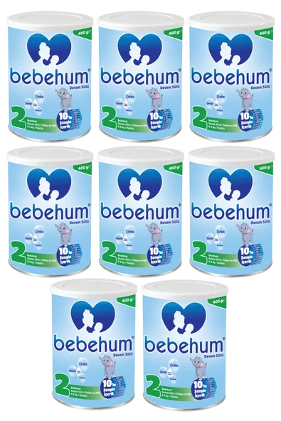 Bebehum 2 Numara Teneke Devam Sütü 6-9 Ay 400 gr x 8 Adet ürün görseli 1