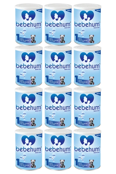 Bebehum 1 Numara Teneke Bebek Sütü 0-6 Ay 400 gr x 12 Adet ürün görseli 1