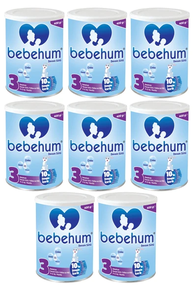Bebehum 3 Numara Teneke Devam Sütü 9-12 Ay 400 gr x 8 Adet ürün görseli 1