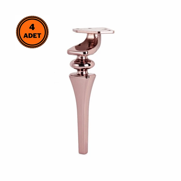 4 Adet Sintra Lüx Metal Ayak 21 cm Mobilya Ayağı Rose Gold ürün görseli 1