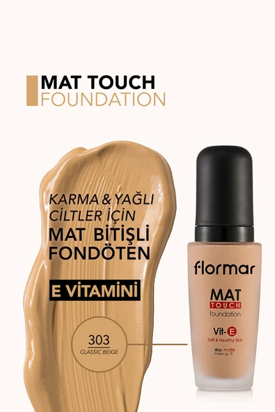 Flormar Mat Touch Fondöten No: 303 - Resim 4