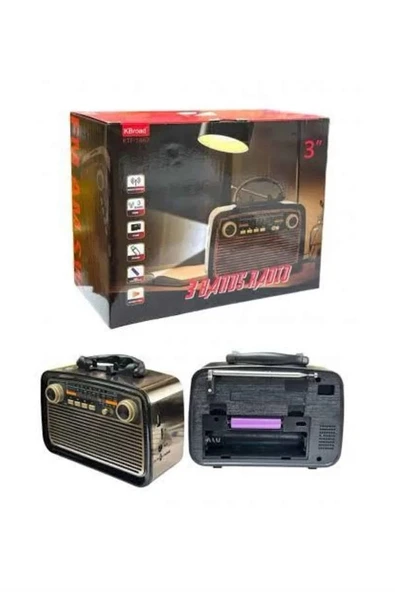 Mey İthalat® Müzik Kutusu Bluetooth Bağlantılı El Fenerli Nostaljik Tasarım Radyo ürün görseli 1