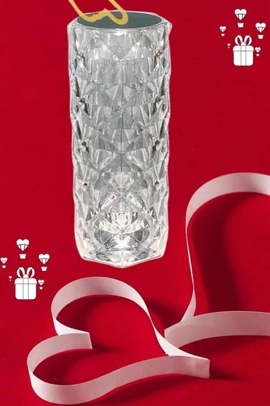 Mey İthalat® Sevgililer Günü İçin Hediye Kristal Lamba Sevgiliye Hediye USB Şarjlı Gece Lambası ürün görseli 1