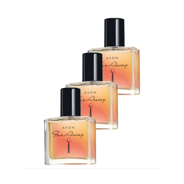 Avon Far Away klasic kokusu 30 ml üçlü set edp eski şişe püsküllü görseldeki parfümler gönderilecektir ürün görseli 1