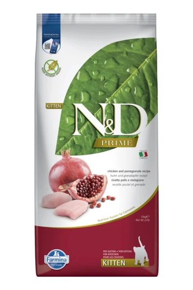 ND Prime Kitten Tavuk Ve Narlı Yavru Kedi Maması 10 Kg ürün görseli 1
