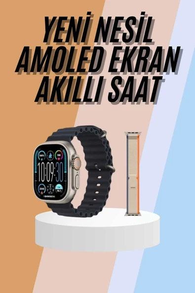 Mey İthalat® 49mm Akıllı Saat Amoled Ekranlı Kadın Erkek Kol Saati Plastik Kordon ürün görseli 1