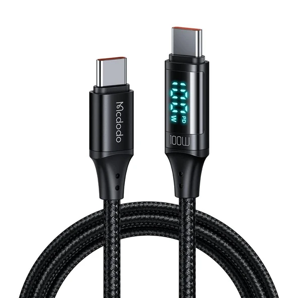 Mcdodo CA-1100 100W Type-C To Type-C Dijital Ekran Sarj Kablosu 1.2M ürün görseli 1
