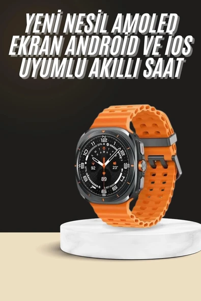 Mey İthalat® Akıllı Saat Unısex Zarif Görünümlü Titanyum Kasa Amoled Ekran Müzik Dinleme ürün görseli 1