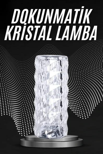 Mey İthalat® Kristal Lamba Masa Lambası Şarjlı Masa Lambası Dokunmatik Sensör Usb Şarjlı ürün görseli 1