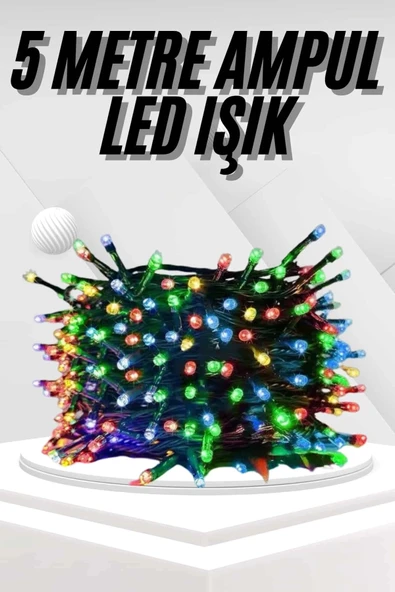 Mey İthalat® Ledli Fişli Led Dekor Lambası 5M RGB Yılbaşı Ağacı Işığı ürün görseli 1