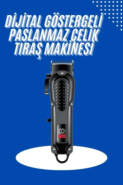 Mey İthalat® Profesyonel Saç Kesme Aleti Dijital Saç Sakal Tıraş Makinesi Uzun Ömürlü ürün görseli 1