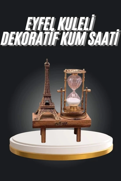 Mey İthalat® Eyfel Kuleli Kum Saati Dekoratif Hediyelik Eşya Retro Eyfel Kulesi ürün görseli 1