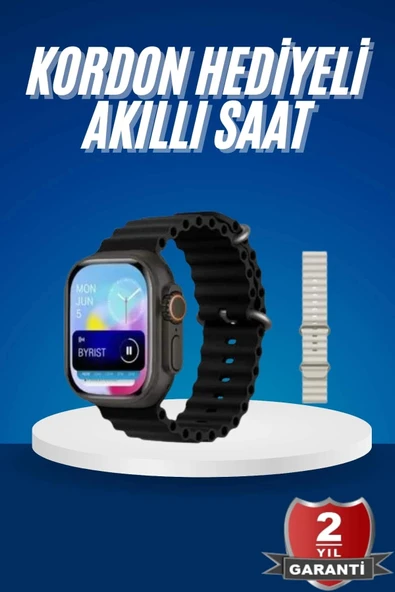 Mey İthalat® Ultra Akıllı Saat 49 Mm Çift Kordonlu Arama Cevaplama Bluetooth Bağlantılı ürün görseli 1