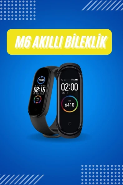 Mey İthalat® Akıllı Uyumlu Bileklik M6 Adımsayar Spor Modları Çağrı Görme Türkçe Menü ürün görseli 1