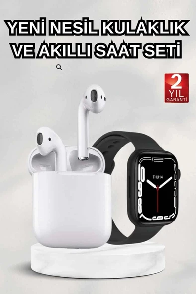 Mey İthalat® 2025 Model Akıllı Saat ve 2.Nesil TWS Bluetooth Kulaklık ANC Özelliği Amoled Ekran ürün görseli 1